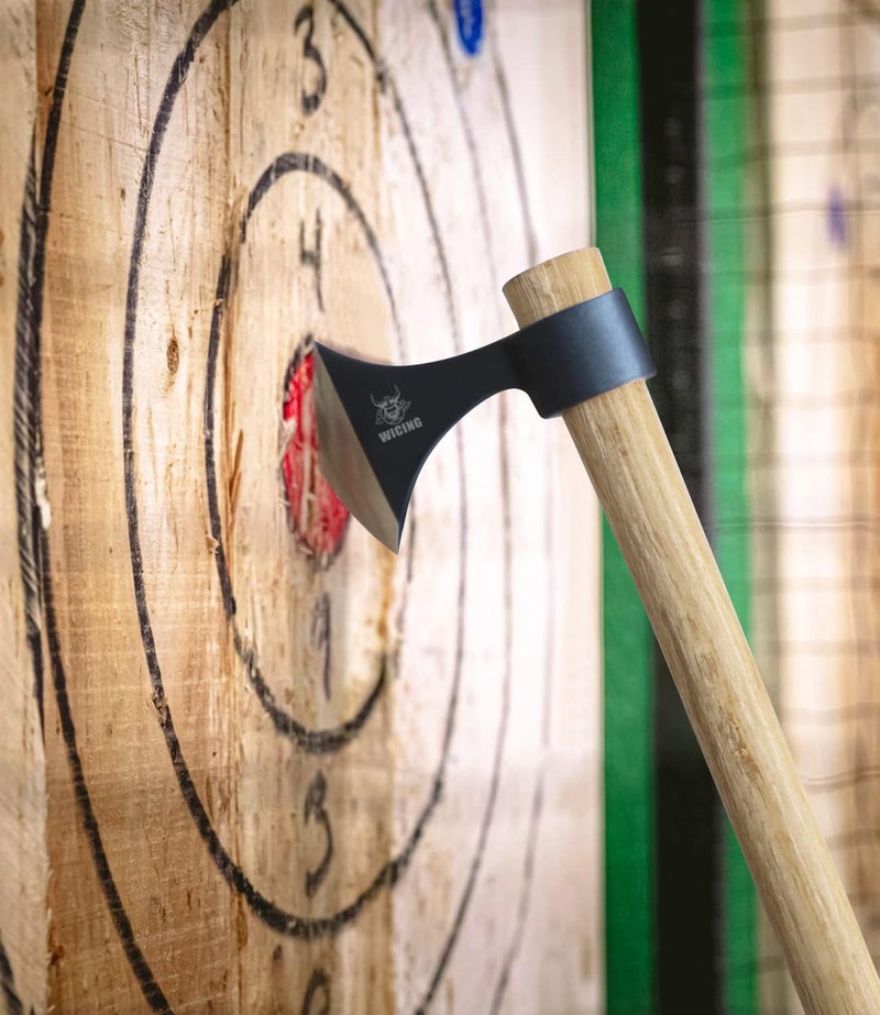 WICING Throwing Axes, 16.2-inch Throwing Tomahawks High Carbon Steel & Wooden Handle, for Axe Throwing Recreation and Competition - Image 2